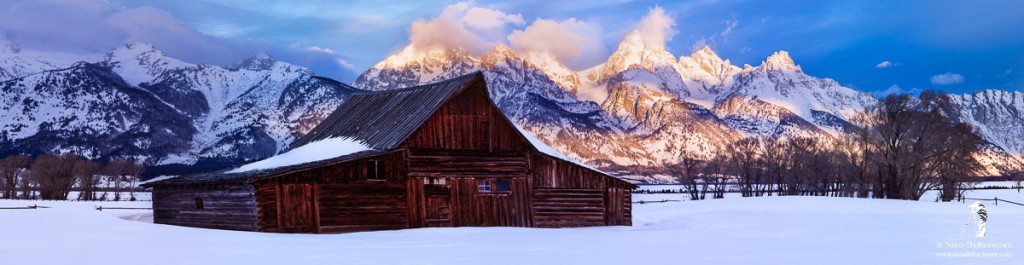 Moulton Barn in Winter