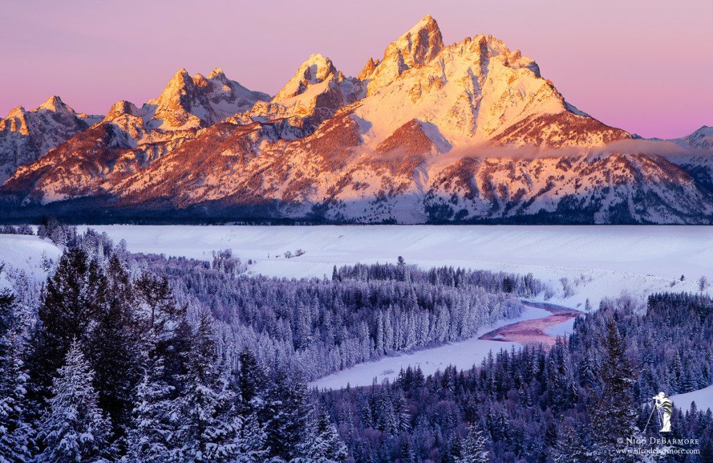 Sunrise on Snowy Tetons